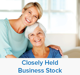A mother and daughter smiling. Links to Closely Held Business Stock