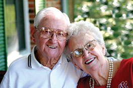 An older couple smiling. Link to Life Stage Gift Planner Over Age 70 Situations.