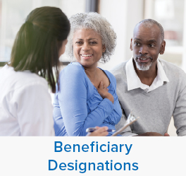 A couple visiting a doctor. Links to Gifts by Beneficiary Designation